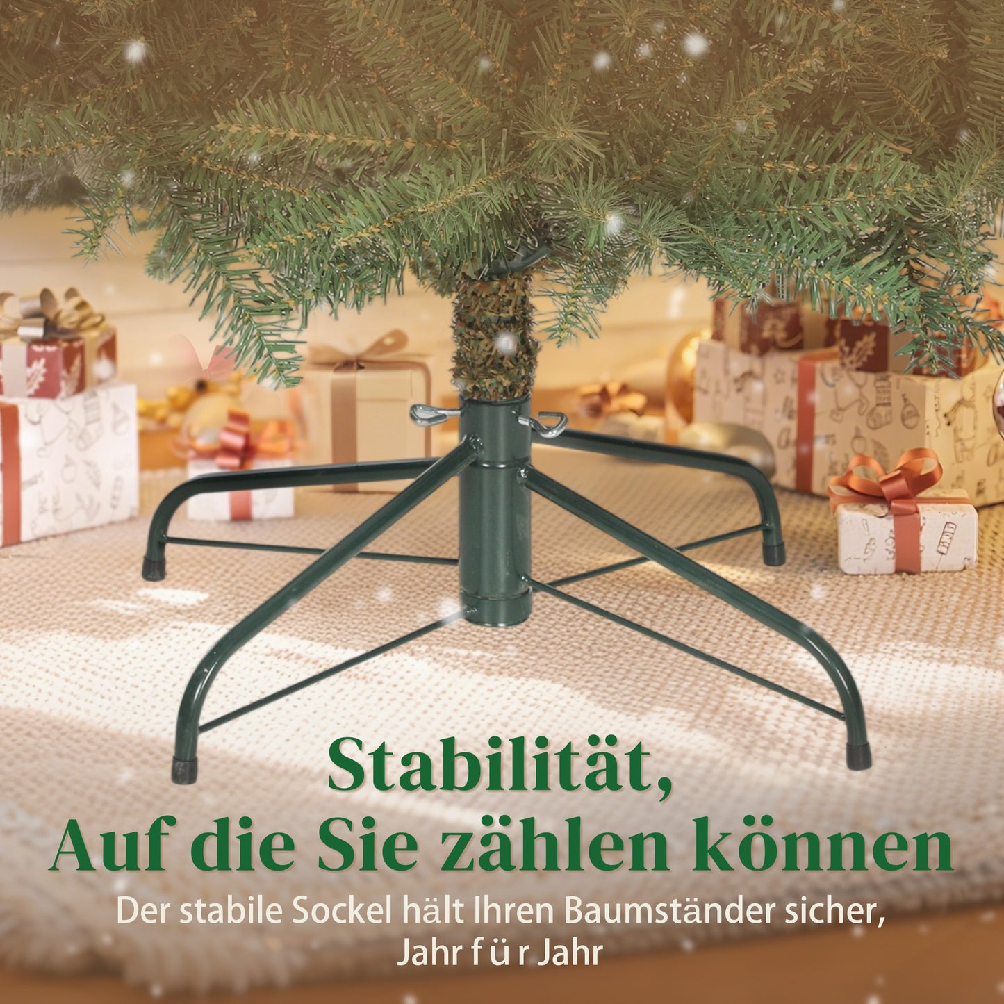 HOMCOM Künstlicher Weihnachtsbaum, 180 cm, klappbare Äste, Metallständer, vielseitig, Grün