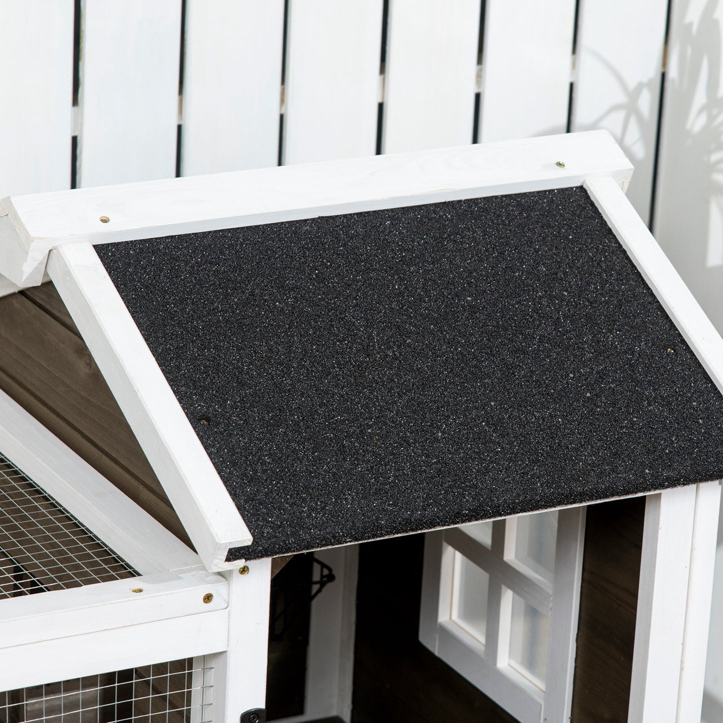 PawHut Kleintierstall für Zwergkaninchen, Meerschweinchen, mit Rädern, 108 x 58 x 73,5 cm, Kaffee