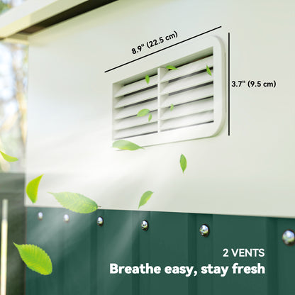 Outsunny Metall-Geräteschuppen Schrägdach verriegelbare Doppeltür 2,8 x 3,45 x 2,01m Grün