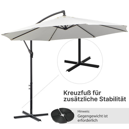 Outsunny Sonnenschirm mit Kurbel Wetterbeständig 3 mx 3 mx 2,5 m Stahl Polyester