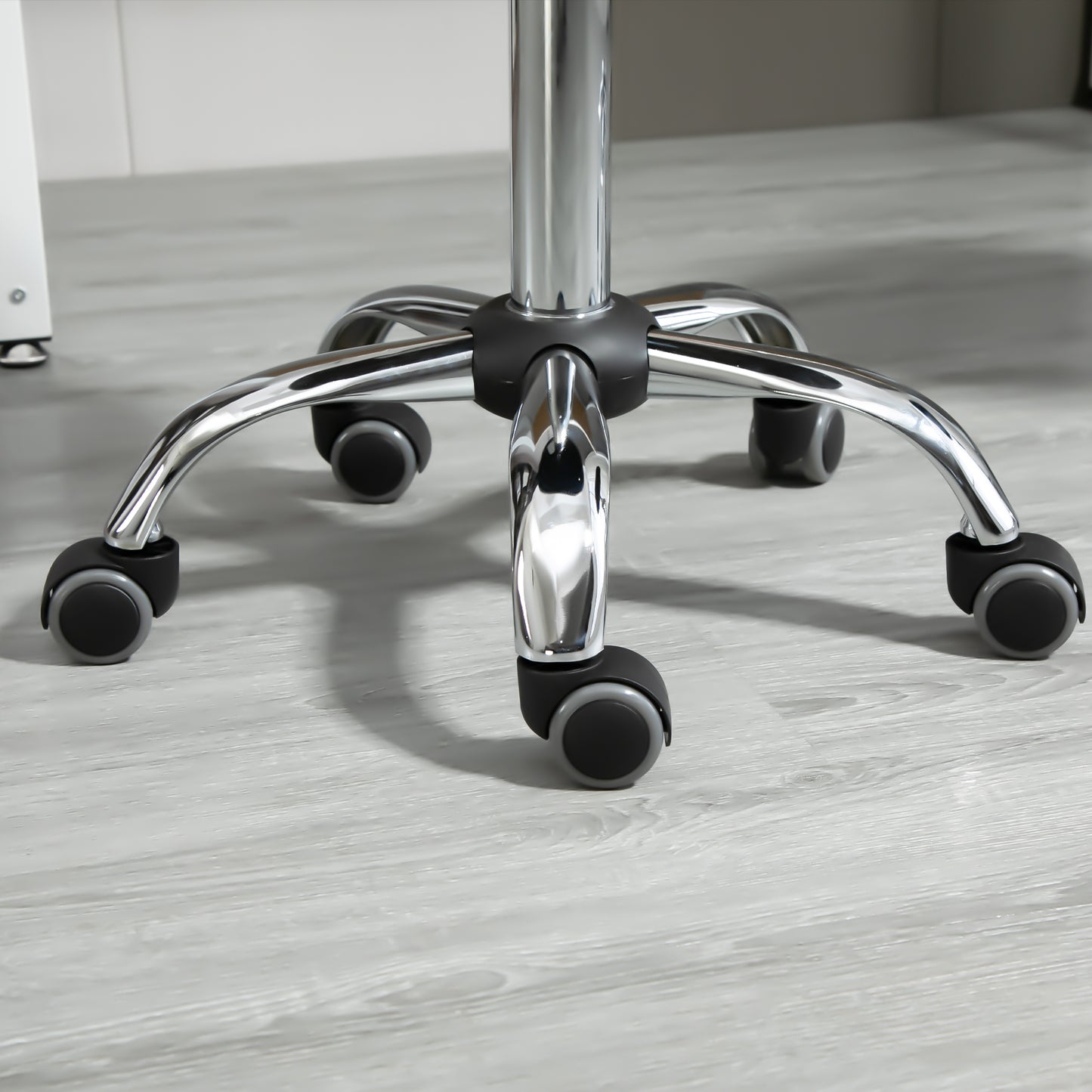 HOMCOM 2er-Set Rollhocker höhenverstellbar, Drehhocker 48-63 cm, Arbeitshocker 360° drehbar, Bürohocker für Büro, Salon, Massage, Spa, Schwarz