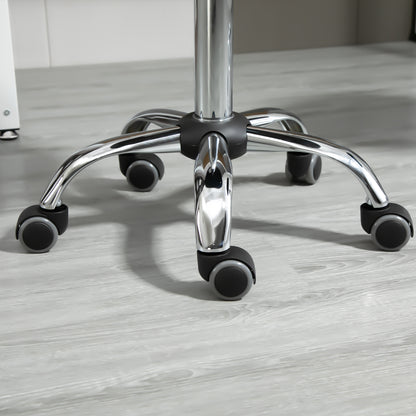 HOMCOM 2er-Set Rollhocker höhenverstellbar, Drehhocker 48-63 cm, Arbeitshocker 360° drehbar, Bürohocker für Büro, Salon, Massage, Spa, Schwarz