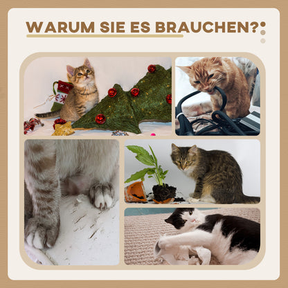 PawHut Kratzbaum Katzenbaum, inkl. Spielball, Plüsch, Sisal, 41 cm x 41 cm x 81 cm, Creme + Grau