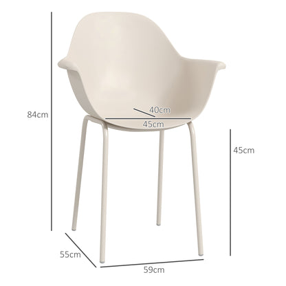 Outsunny 4er-Set Gartenstühle Outdoorstühle Gartenstuhl, Moderns Design, 59 cm x 55 cm x 84 cm, Grau