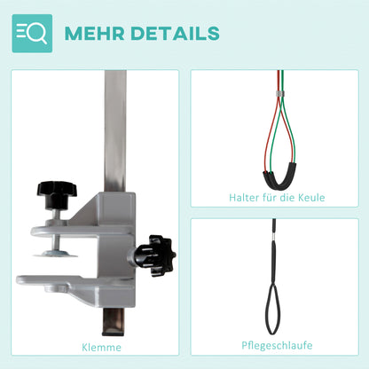 PawHut Haustierfrisiertisch Frisiertisch für Haustiere, höhenverstellbar, 36 x 8 x 74 cm, Silber