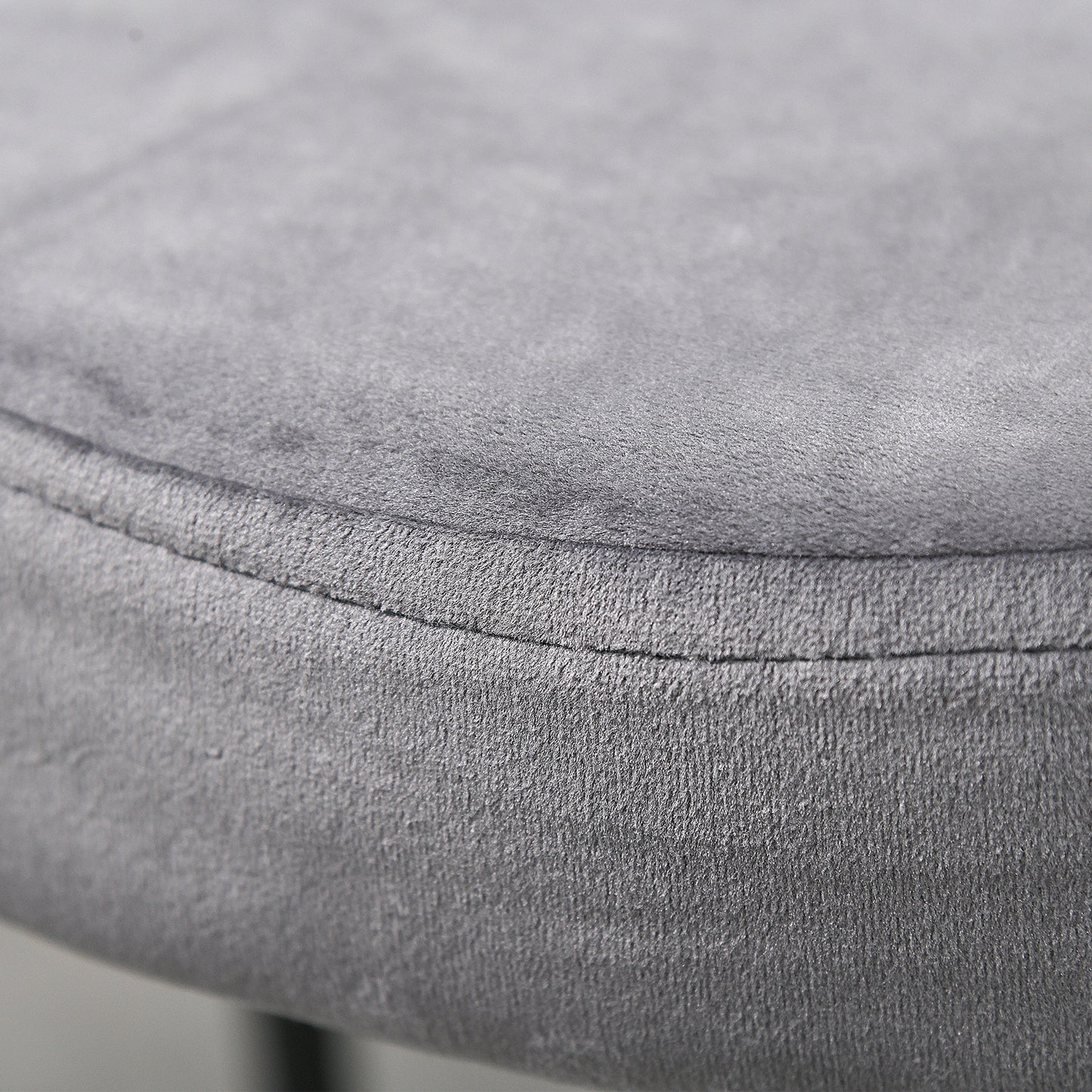 HOMCOM 4er-Set Esszimmerhocker Stapelbar Esszimmerstühle Küchenstuhl mit gepolstertem Sitz, Samtoptik Sitzhocker Samt für Küche Esszimmer Metall Grau 41,5 x 41,5 x 46 cm