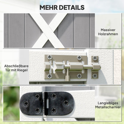 Outsunny Geräteschuppen mit Regalböden wetterbeständig 75 x 56 x 115cm Grau