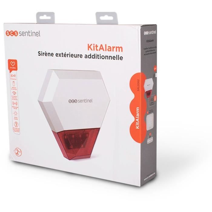 Additional wired outdoor siren KitAlarm - SCS SENTINEL - Range 80m - Sound and light alert