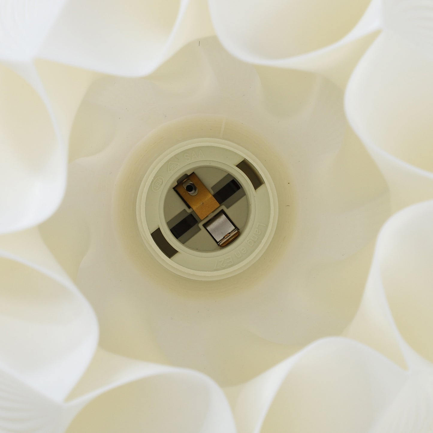 HOMCOM 3D-gedruckte Lampe mit Blütenblattformen, Kunststoff, energieeffizient, Weiß