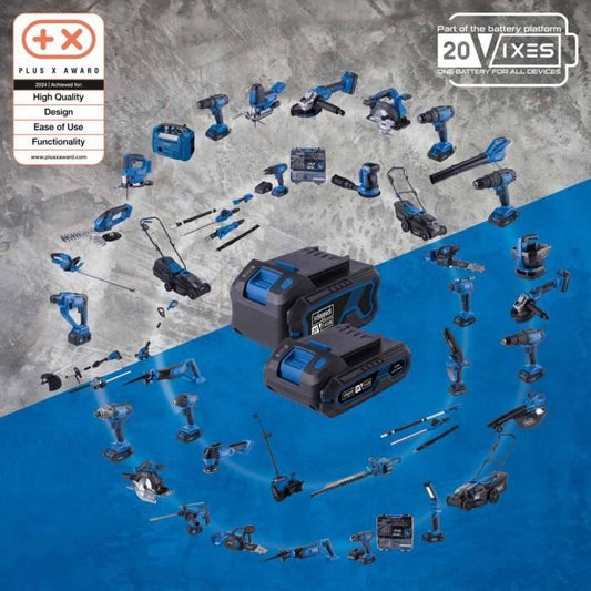 20V IXES Cordless Drill Driver + 1 x 2 Ah battery, charger, case including 74 accessories - C-DTB74/1-X