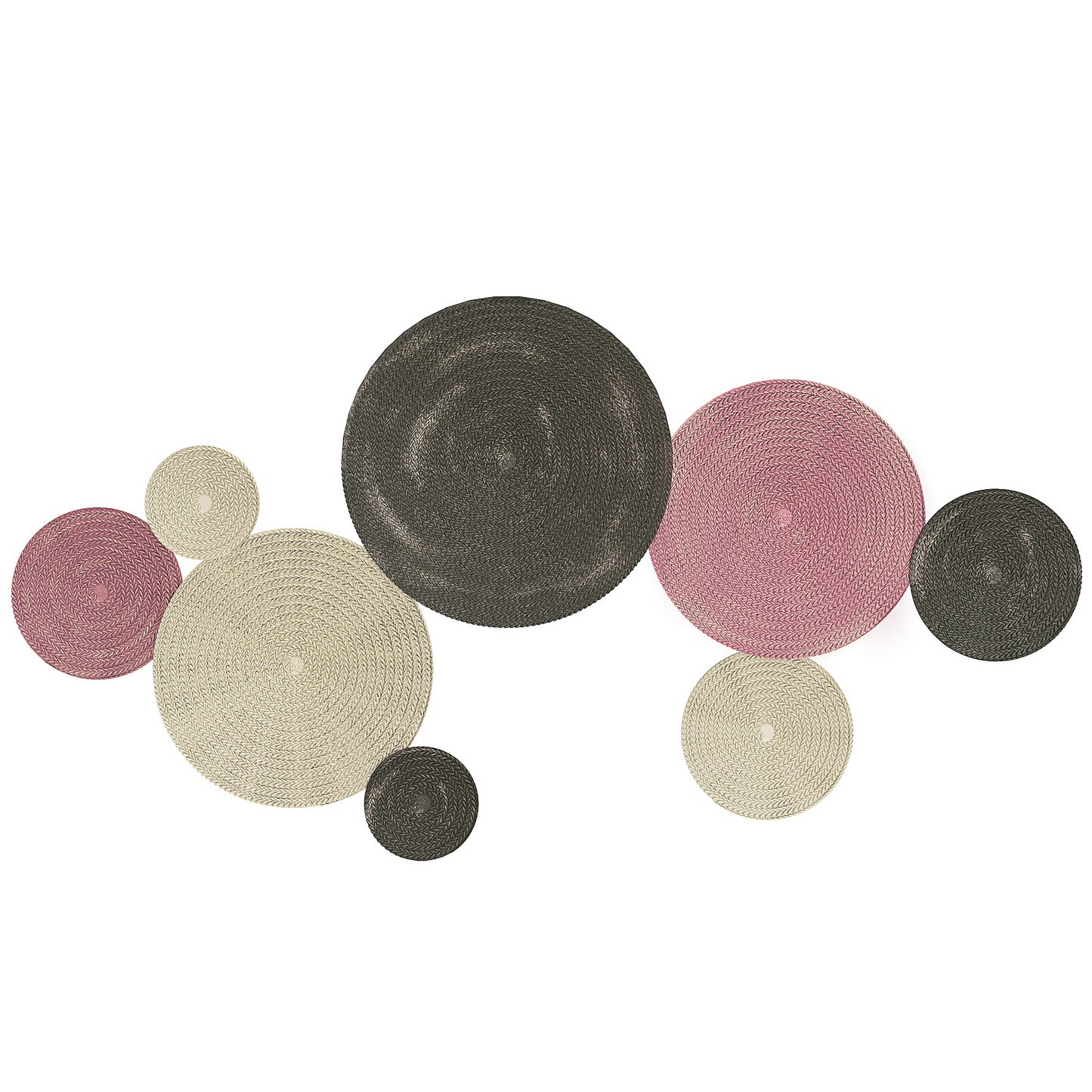 HOMCOM Wanddekor-Set im Disk-Design, 8 Metallscheiben, vielseitig einsetzbar, Mehrfarbig