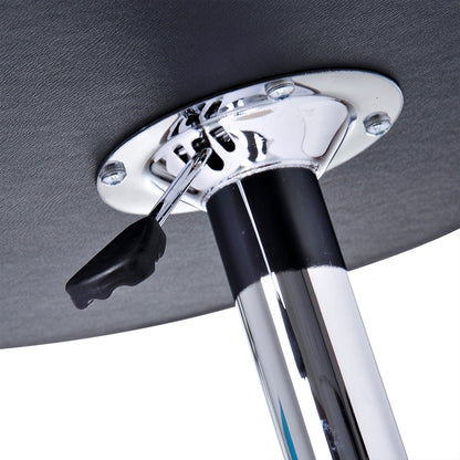 HOMCOM Bartisch, höhenverstellbar, Kunstlederbezug, Vintage-Design, Schwarz + Silber