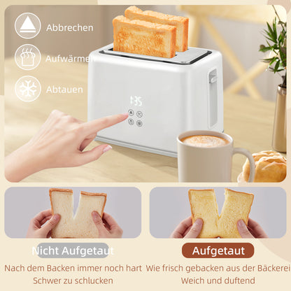 HOMCOM Küchenset mit Wasserkocher und Toaster, 7 Bräunungsstufen, schnelles Kochen, Edelstahl, Kunststoff, Weiß