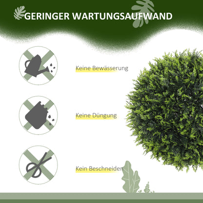 HOMCOM Künstliche Pflanzen im 2er-Set, UV-beständige dekorative Pflanzen, Deko-Pflanzen, Indoor, Outdoor, 45 cm, Grün