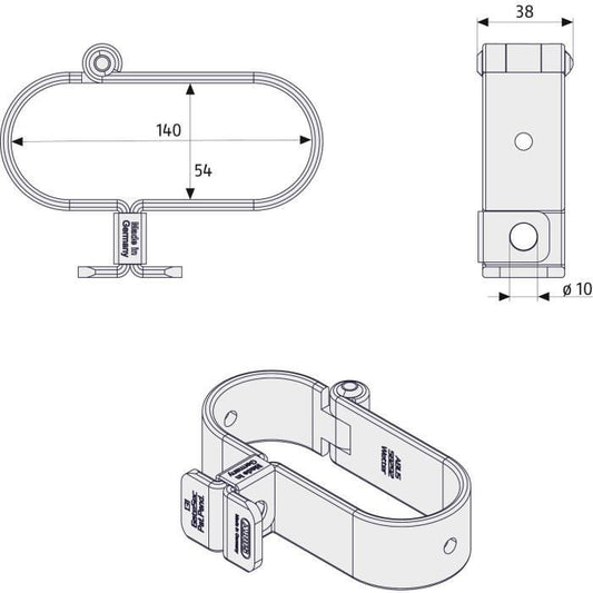 Padlock holder - ABUS - 131/140 GateSec - Protection of construction site fences - Case-hardened steel - Anti-corrosion