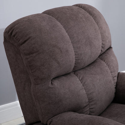 HOMCOM Relaxsessel, Neigbarer Aufstehsessel, verstellbar, mit USB-Anschluss, Seitentasche, Fußablage, Schaumstoff, Braun