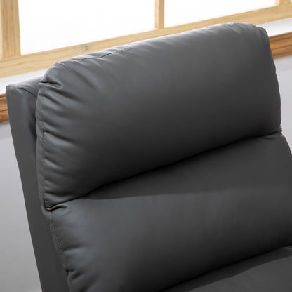 HOMCOM Relaxsessel mit Fußstütze, Liegesessel, ausklappbare Fußstütze, Kunstleder, Dunkelgrau