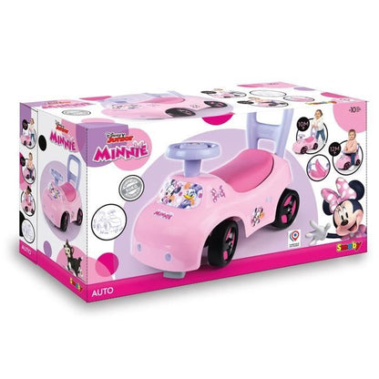 Smoby - 2 in 1 child car carrier - Minnie - Storage under the saddle + horn - From 10 months - Made in France