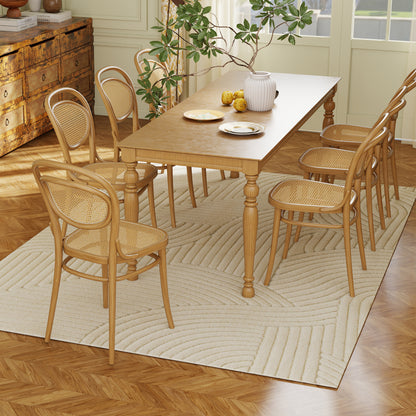 HOMCOM Maschinengewebter Teppich, 15 mm hoch, vielseitig einsetzbar, rutschfest, Cremeweiß