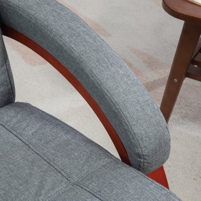 HOMCOM Relaxsessel mit klappbarer Fußstütze, drehbar, neigbare Lehne, Leinenoptik, bis 140 kg, Grau