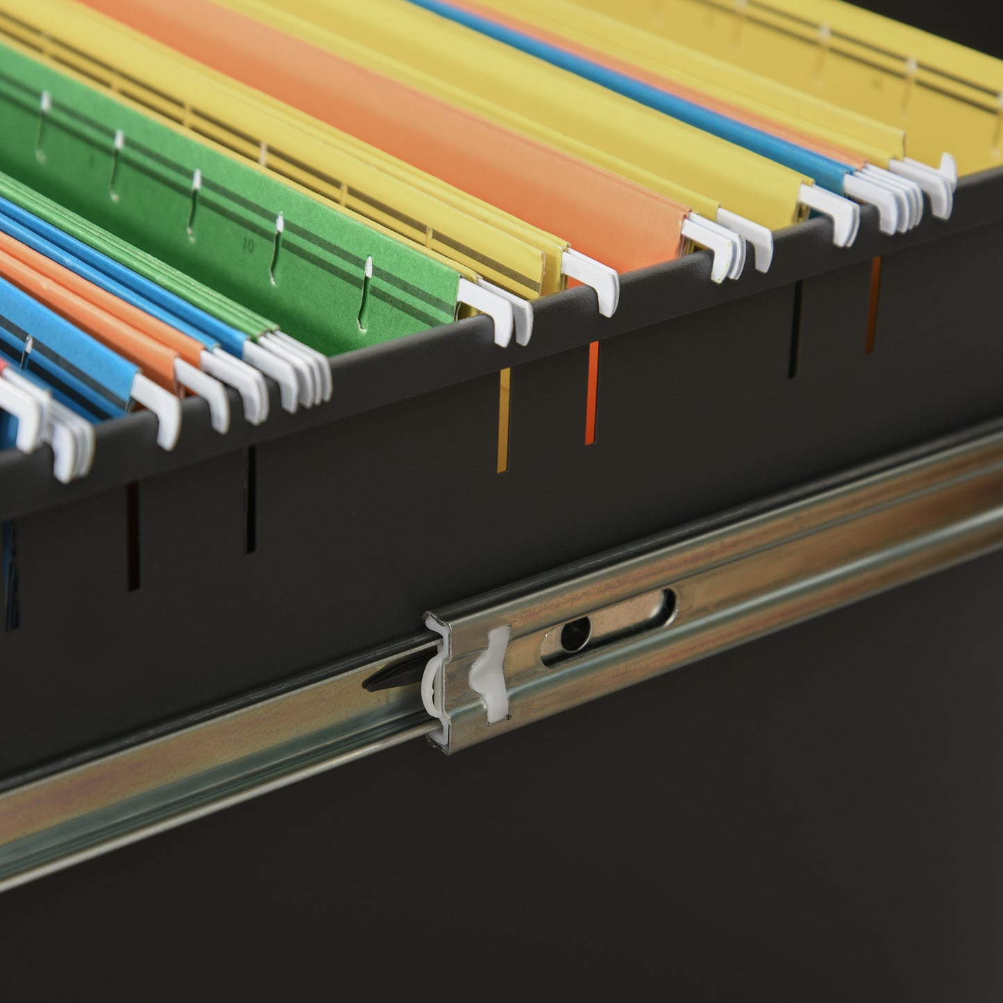 HOMCOM Rollcontainer mit 3 Schubladen mobiler Aktenschrank mit Rollen abschließbar Büroschrank mit konkavem Griff, Schubladenschrank für Büro, Homeoffice, 39 x 48 x 60 cm, Weiß