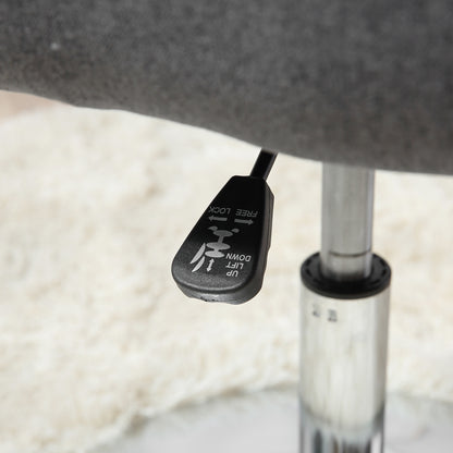 HOMCOM Drehstuhl, höhenverstellbarer Bürostuhl, leinenartiges Polyester, Metall, 60 x 60 x 79-91 cm, Dunkelgrau