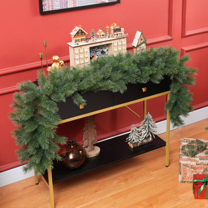 HOMCOM 1,8 m künstliche Weihnachtsgirlande Blumendekoration mit 160 Spitzen Grün