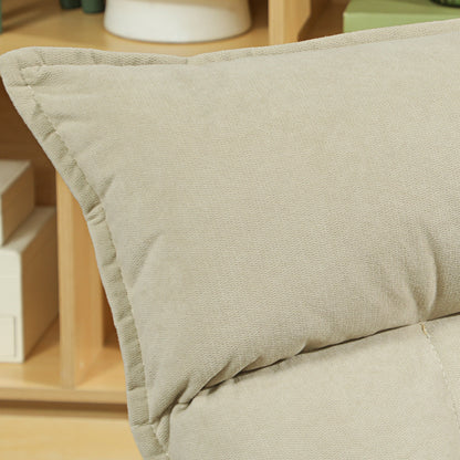 HOMCOM Bodensessel mit 5-fach verstellbarer Rückenlehne, drehbar, moderner Polsterstuhl, Beige