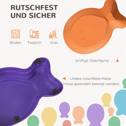 Outsunny Balance-Steine, Trittsteine, 11 Stück, stapelbar, rutschfest, robust, für innen und außen, belastbar bis 100 kg