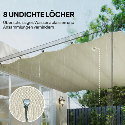 Outsunny Ersatzdach für 2,85 x 2 m Gartenpavillon, ausziehbar, einfache Montage, Polyester, Cremeweiß