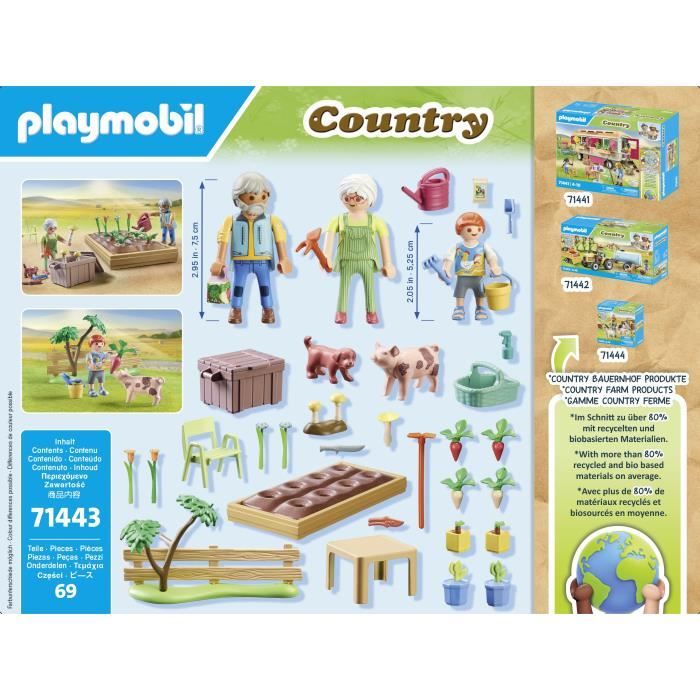 PLAYMOBIL 71443 Grandparents and vegetable garden - Country - Ages 4 and up