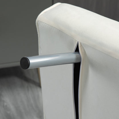 HOMCOM Relaxsessel Liegesessel Sessel, Liegefunktion, Gästebett, 65 cm x 69 cm x 80 cm, Cremeweiß