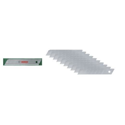 Bosch Set of 10 snap-off blades 18 mm (high-quality SK5 steel 7 snap-off parts storage case)