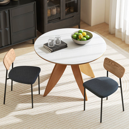 HOMCOM 2er-Set Esszimmerstühle, Leinenoptik, armloses Design, Metallbeine, Grau