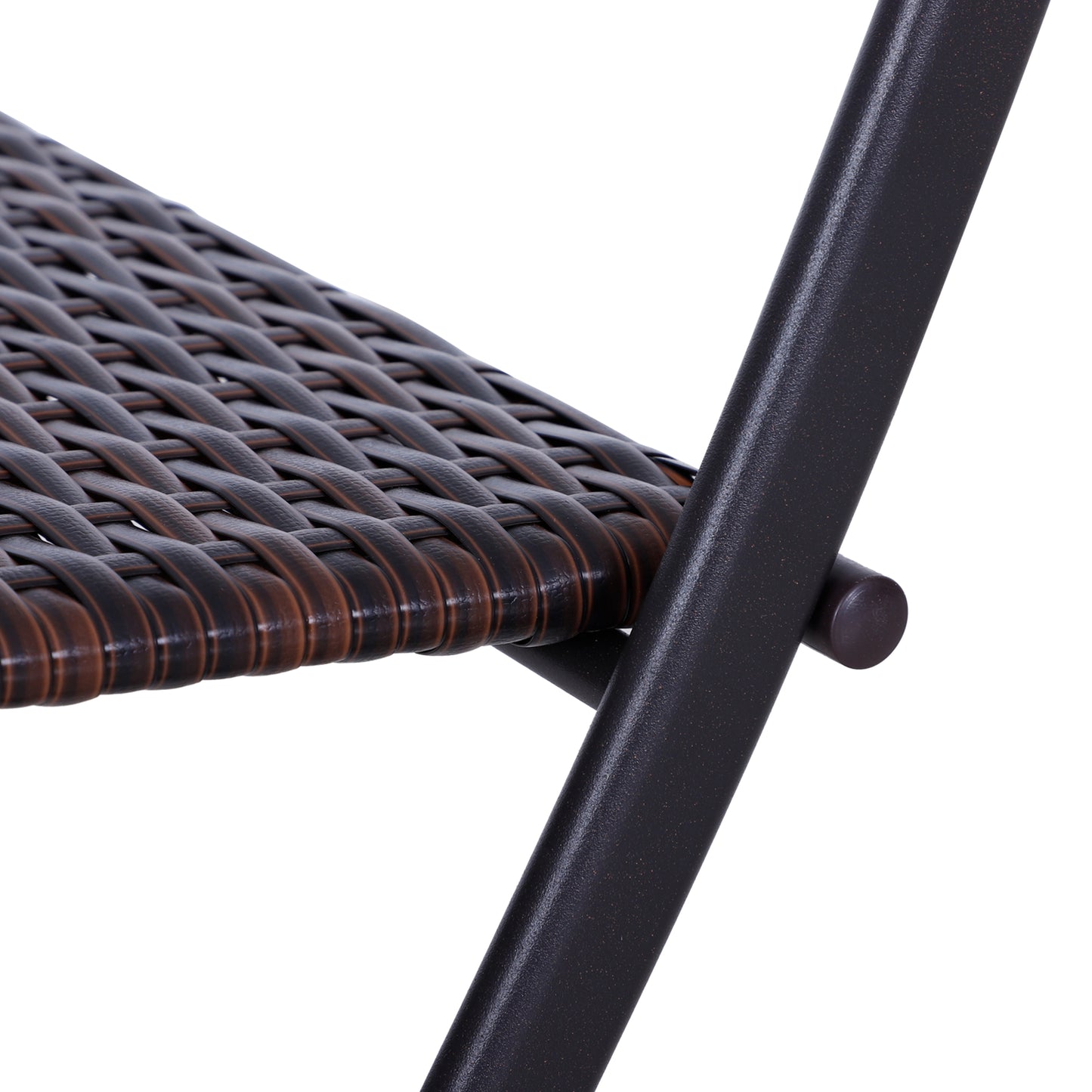 Outsunny Polyrattan Bistroset für 2 Personen Sitzgruppe Rotting Gartenmöbel Set Garnitur Braun