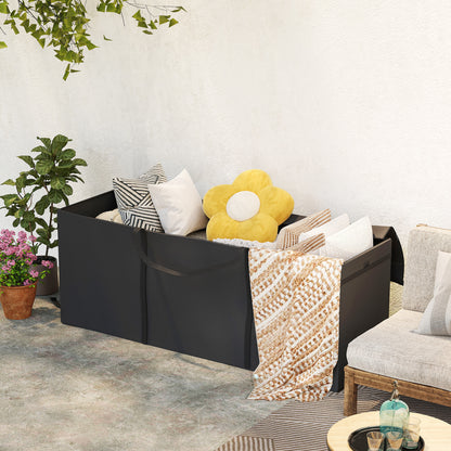 Outsunny Aufbewahrungstasche Gartenpolster, Auflagentasche, Schutzhülle mit Tragegriff Reißverschluss 200x60x75 cm, Schwarz