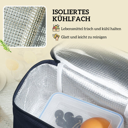Outsunny Picknickkorb aus Weidenholz Picknickkoffer für 4 Personen mit Isoliert Kühlfach Besteck Set Naturholz