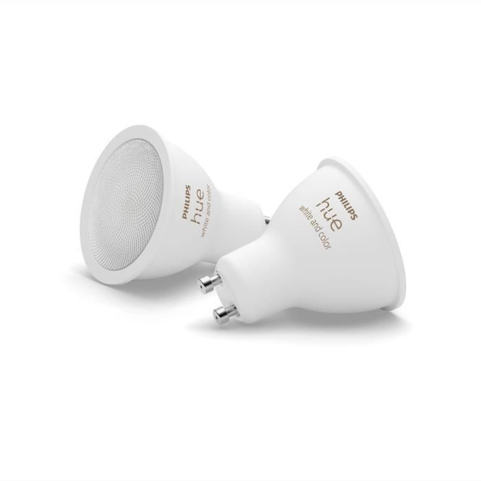 PHILIPS brand connected LED bulbs, offering adjustable brightness and a wide range of colors.