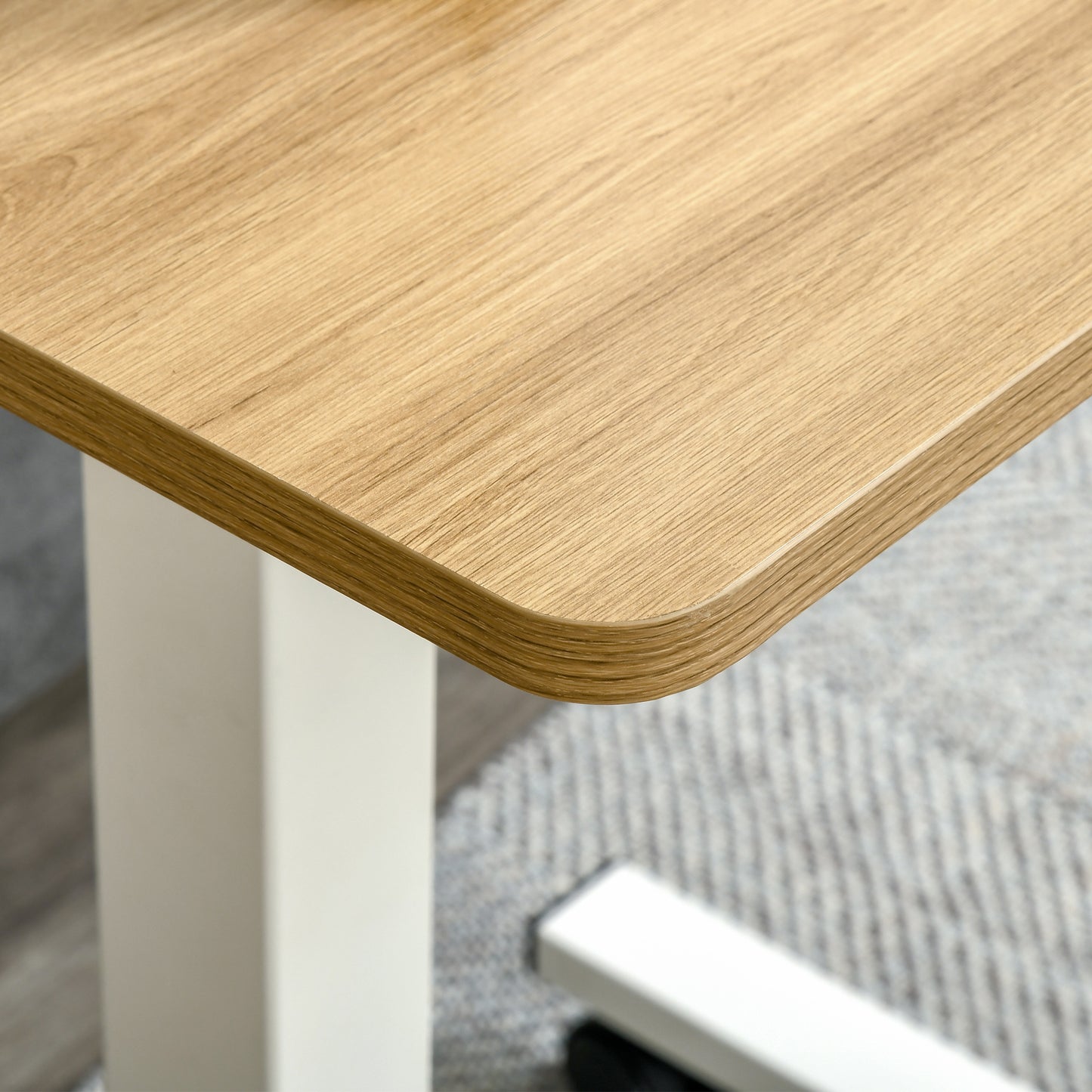 HOMCOM Stehpult Höhenverstellbar inkl. 4 Rollen C-Form 65 cm x 48 cm x 70-110 cm Natur + Weiß