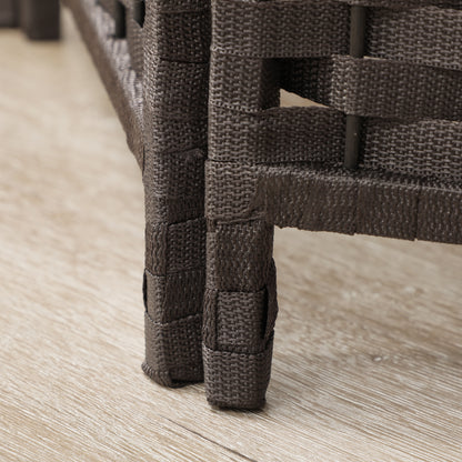 HOMCOM 6-teiliger Raumtrenner, Faltbarer Sichtschutz, Sichtschutzwand für Wohnzimmer, Schlafzimmer, Homeoffice, Braun