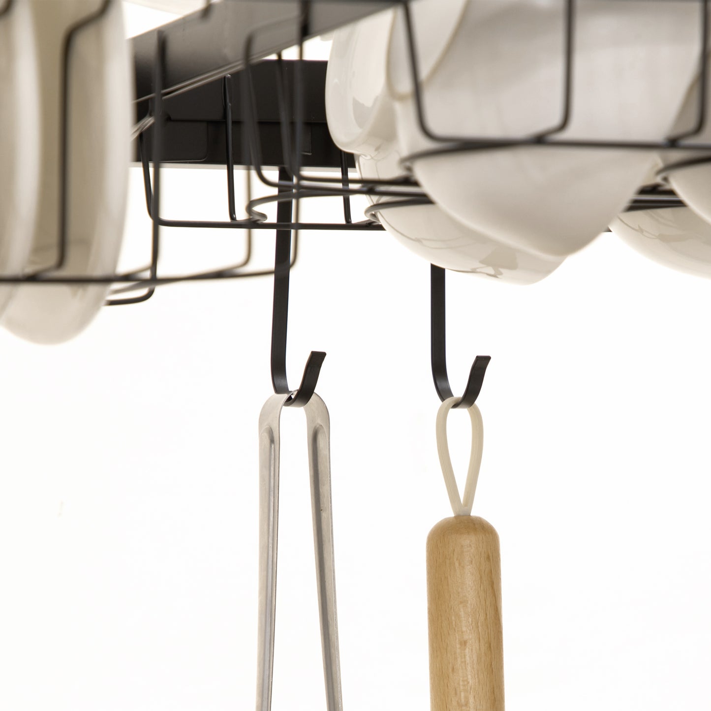 HOMCOM Geschirrkorb, Modularer Geschirrhalter aus Metall, bis zu 26 kg belastbar, Schwarz