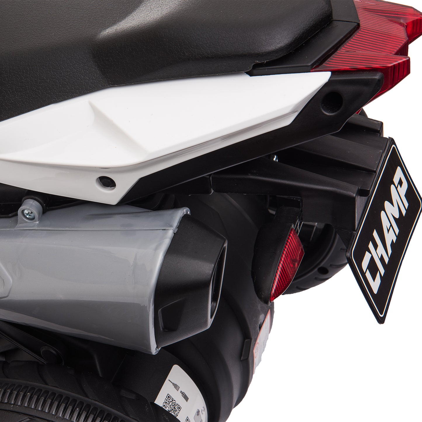 HOMCOM Elektro-Kindermotorrad, Lichter & Geräusche, 3 km/h, wiederaufladbar, Kunststoff & Metall, Schwarz/Rot