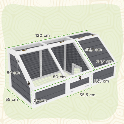PawHut Schildkrötenbox, Outdoor Schildkrötengehege, bodenloses Design, leicht zu öffnen, Schildkrötenhaus, Hellgrau