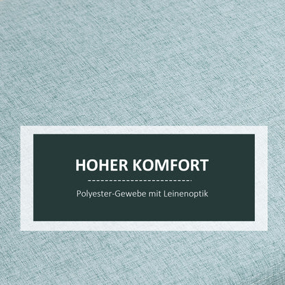 HOMCOM Sitzbank mit Stauraum Polsterbank mit Leinenoptik, Sitztruhe mit Holzbeine, Truhenbank für Wohnzimmer Schlafzimmer Flur 110 x 39 x 45 cm, Hellgrün