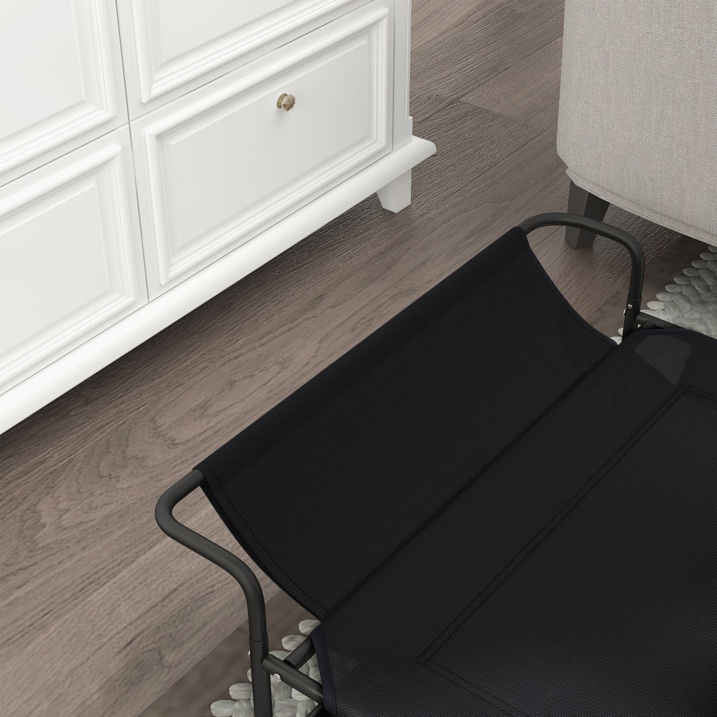 PawHut Hundebett, erhöhte Bauweise, Mesh-Bezug, Stahlrahmen, 29 x 91 x 69 cm, Schwarz