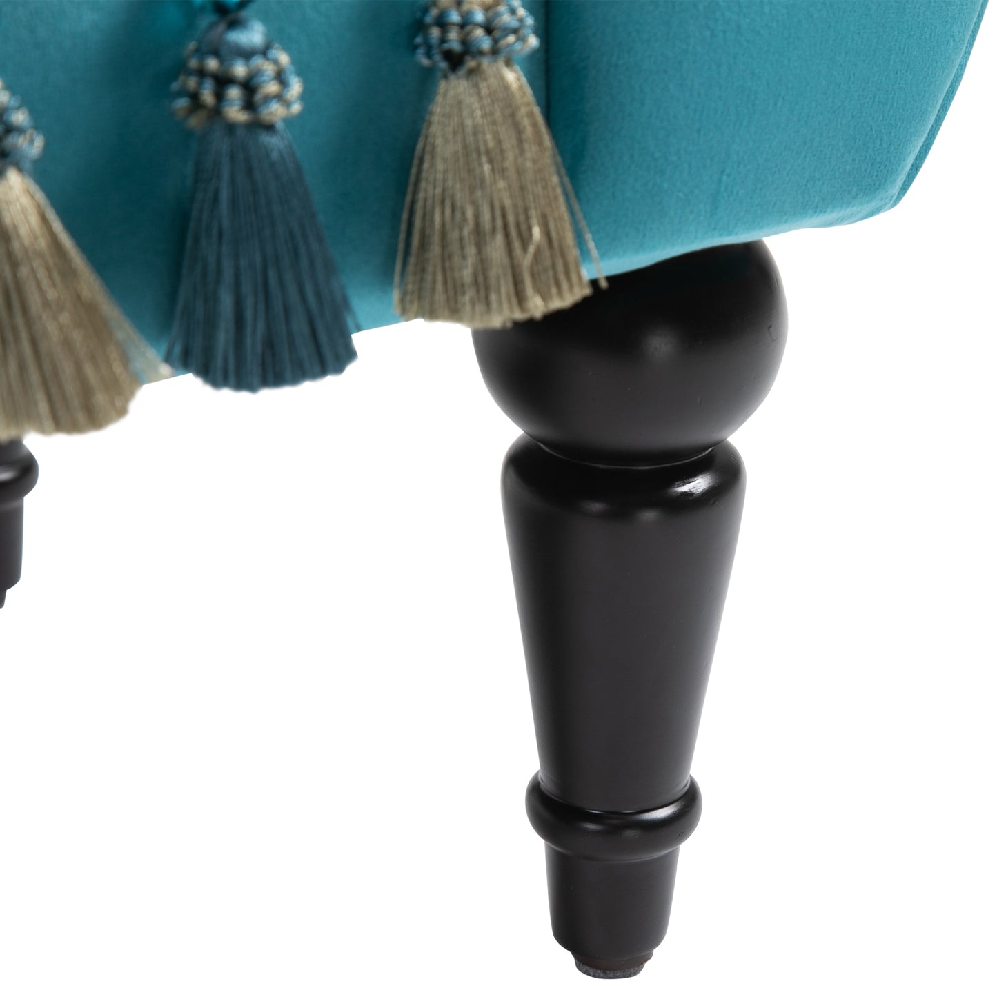 HOMCOM Sitzbank Polsterbank mit Samt-Bezug, Armlehne Bettbank mit Holzrahmen, Schuhbank für Schlafzimmer, Wohnzimmer, Flur 117 x 40 x 58 cm Blå