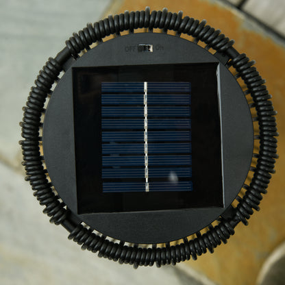 Outsunny Gartenleuchte, Außenlampe, solarbetrieben, 8 Stunden Betrieb, Rattanoptik, schwarz, 21,5 x 21,5 x 61 cm