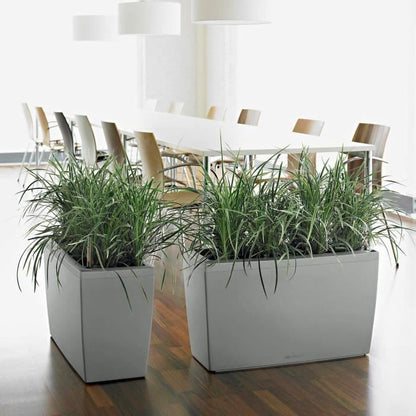 LECHUZA Cararo Premium Flowerpot - Complete Set, Scarlet Red Gloss