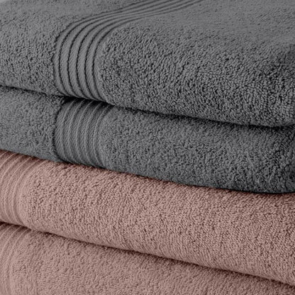 Set of 5 TODAY Bath Sheets 70x130 cm 100% Cotton - 3 sand roses + 2 steel
