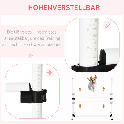 PawHut Agility Set Hunde 4-teiliges höhenverstellbar Agility-Ausrüstung Sprungstangen-Set Steckhürdenset med 4 Hürden Tragetasche Koordinationsträning Sprungstangen-Set för Spiele Training